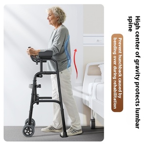 In lega di alluminio <span class=keywords><strong>a</strong></span> quattro zampe stampella multifunzionale per adulti riabilitazione deambulazione braccio supporto Rollator Walker persona disabile - Product Image 3