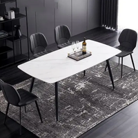 Table de salle à manger en marbre, résistante à la chaleur, rectangulaire, moderne, de luxe, bon marché