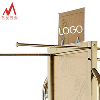 Directe d'usine d'or de luxe plancher debout en métal vêtements suspendus mobilier de magasin de lingerie pour la décoration de magasin