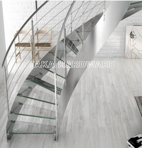 Solución completa de escalera de hierro y acero para interiores de un solo paso TAKA Incluye barandilla de larguero de dibujo de tienda Más - Product Image 2