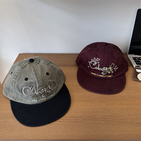 Gorra de béisbol de moda para mujer, estilo coreano IG Influencer, de PVC bordado multicolor, de 6 paneles, con visera plana y parte superior suave, modelo cuatro.