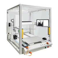 Robot de soudage automatique 5 axes de bureau pour la découpe de fil de soudure et la soudure de PCB/lampes LED, avec couvercle de sécurité et rideau de protection