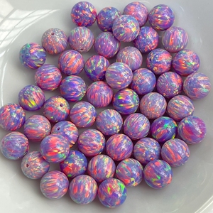 Lab Grown Purple Half Hole <b>Opal</b> Beads for Jewelry Making - Product Image 2