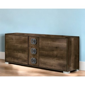 HMS 66 marrone metallo tre cassetti doppio cassettone stile moderno camera da letto mobili con deposito per soggiorno - Product Image 2