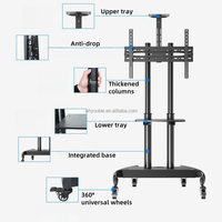 Carrito de TV extraíble de 32-75 "Youbei, soporte de TV móvil de acero laminado en frío con soportes, función LCD, carrito de TV fácil de mover
