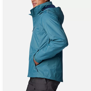 Casual Custom High Quality Plastic Waterproof <b>Raincoat</b> Rain Jacket New Design High Quality Men's Windbreaker Jacket - Product Image 3