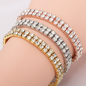 <span class=keywords><strong>Bracelet</strong></span> de tennis élastique en zircon pour femmes chaîne de luxe en <span class=keywords><strong>strass</strong></span> réglable bijoux de mode en gros - Product Image 3