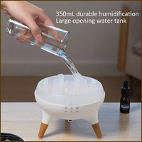 Diffuseur d'huiles essentielles et humidificateur d'air dynamique en forme de méduse 350 ml avec télécommande et 7 lumières nocturnes colorées pour chambre à coucher