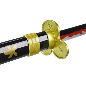 Espada de juguete de metal, mini katana negra de Roronoa Zoro, arma de acero inoxidable sin afilar con media hoja y mango, inspirada en el anime japonés de MS. - Product Image 4