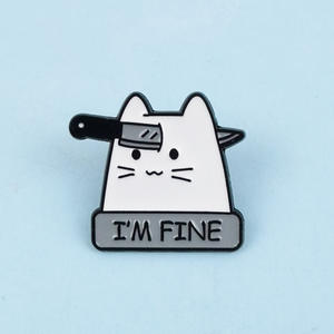 Spilla da Bavero all'Ingrosso con Gatto Bianco Carino con Freccia e Coltello, Accessori per Abbigliamento, Distintivo in Metallo - Product Image 6