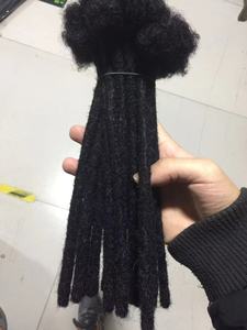 Dreadlocks-Cabello humano hecho a mano para hombre, pelo afro de ganchillo, color negro, 1b, 6 pulgadas, 0,8 cm, 0,6 cm, tamaño - Product Image 3