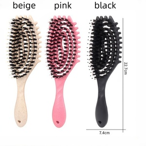 Cepillo de peinado de alta calidad Cepillo de <span class=keywords><strong>pelo</strong></span> de cerdas de jabalí Dientes Mejor cuidado del cabello Cepillo de <span class=keywords><strong>pelo</strong></span> de ventilación profesional - Product Image 4