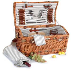 Cesti da Picnic <span class=keywords><strong>in</strong></span> <span class=keywords><strong>Vimini</strong></span> JY di Grande Formato con Coperchio, Souvenir Artigianale Ecologico, <span class=keywords><strong>Cestino</strong></span> da Picnic <span class=keywords><strong>Piccolo</strong></span> - Product Image 4