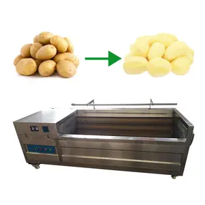 Endüstriyel fırça Yam soğan havuç zencefil patates temizleme yıkama ve soyma makinesi