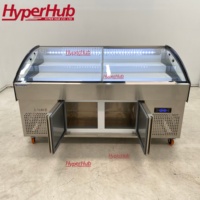Congélateur coffre commercial avec éclairage intérieur lumineux, idéal pour snack-bars, économe en énergie et à structure robuste