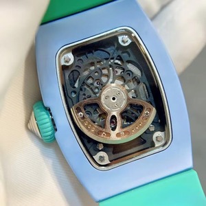 Montre mécanique automatique de haute qualité, élégante et luxueuse, en céramique colorée, avec tourbillon, ultra-légère, étanche, bracelet en caoutchouc pour hommes - Product Image 5