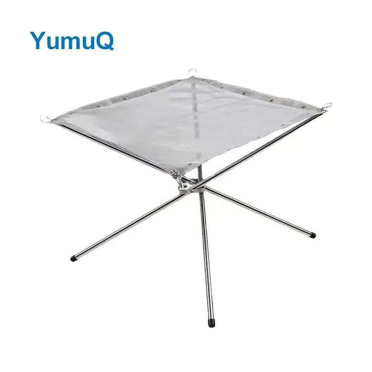 YumuQ Brazier Bbq Grill Heater Warmer Portable Burning Wood Stand Rack Camp Fire Pit Folding Outdoor Stove