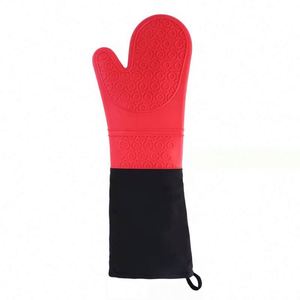 Gant de four en silicone et coton résistant à la chaleur, extra long, pour la pâtisserie, la cuisson, la cuisine, outil de cuisine, gants en silicone - Product Image 4