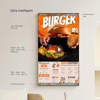 Écran LCD commercial mural 700 nits, moniteur mince sans cadre, écran publicitaire multifonction Android, IP65, SDK numérique