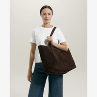 Grand sac fourre-tout en daim, sac à bandoulière pour femme, sac à main en cuir nubuck, sacs messager pour voyage