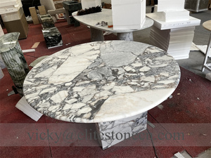 Décoration d'intérieur, meuble en marbre naturel, tailles et couleurs personnalisées, table d'appoint Calacatta Viola, marbre super blanc, travertin - Product Image 3