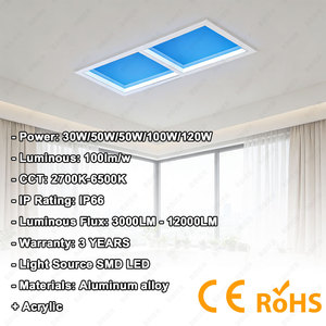 Lámpara de <span class=keywords><strong>Techo</strong></span> LED Skylight, Hierro+Aluminio, Simulación de Luz Solar Inteligente Moderna, Control Tuya, IP66, Ahorro de Energía, Residencial y Comercial - Product Image 2
