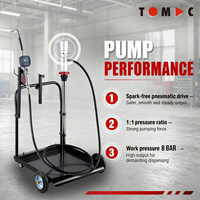 TOMAC 1:1 Pnömatik Yağ Pompası Arabası Seti (180-220L Variller için) 10M Hortum Makarası ve Dijital Ölçer Tabancası ile Otomotiv Aletleri
