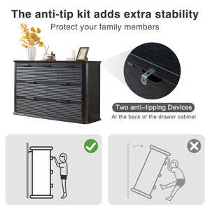 送料無料 多機能溝付きリビングルームドレッサー 7段収納オーガナイザー テレビスタンド - Product Image 5