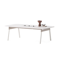 Table de conférence moderne de 71 à 142 pouces de large (6 à 12 pieds) pour 4 à 10 personnes avec un grand espace de rangement, structure en acier