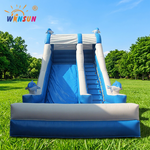 WINSUN Custom High Quality Adults Kids Educational Public High Capacity Blow up Dolphin PVC Inflatable Dry <b>Slide</b> - Product Image 1
