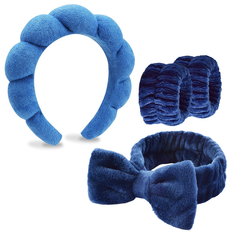 Bracelet d'interface à couture bleu foncé, ensemble de 4 pièces