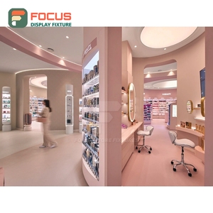 Expositor Moderno de Madera y Cristal para Cabello Humano, Estante de Exhibición de Múltiples Niveles para Tiendas - Product Image 1