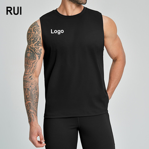RUIQUWIN - Camisetas sin Mangas Deportivas con Capucha para Hombre, Personalizadas al por Mayor, Cuello Redondo, para Gimnasio, de Spandex/Nailon, Transpirables, que Absorben la Humedad y de Secado Rápido - Product Image 1