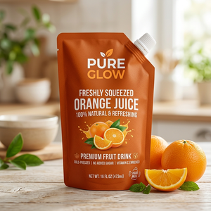 Pochette souple personnalisée de 50 ml/100 ml/250 ml avec bec verseur pour jus d'orange et bière, bouchon refermable, impression par gravure, emballage alimentaire de qualité alimentaire pour boissons - Product Image 1