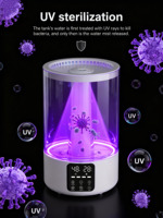Humidificateur ultrasonique à brume froide électrique 5L, diffuseur, désinfection, aromathérapie, commande tactile, portable, en plastique, LED, pour la maison