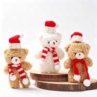 Peluche Ours en Peluche Style Dessin Animé Promotionnel de Noël, Cadeau, Sac à Vêtements, Porte-clés, Pendentif, Décoration de Pâtisserie Rayée