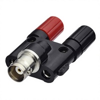 GLOBALTONE GT1-1582B BNC Femelle vers Double Prise Banane 4mm Bornier Plastique & Métal Rouge & Noir