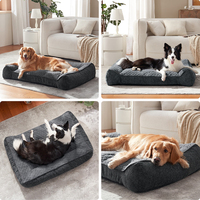 Lit pour chien orthopédique matelassé en fourrure de lapin, moderne et luxueux, avec coussin de soutien, canapé-lit pour chien, respectueux de l'environnement