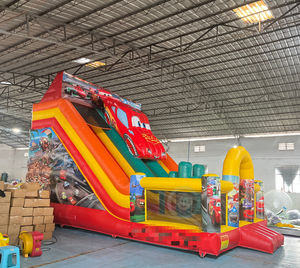 Tobogán Inflable Doble de Lightning <span class=keywords><strong>McQueen</strong></span>, Casa de Brinco Roja con Obstáculos para Eventos - Product Image 2