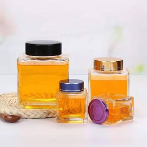Lớn Miệng Phẳng Vuông Kín Glass Mật Ong Chai Dày Vòng Rõ Ràng Glass <span class=keywords><strong>Jam</strong></span> Jar Với Nắp - Product Image 4