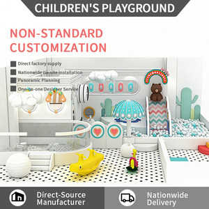 Indoor speeltoestellen in minimalistische stijl met ballenbak & glijbaan voor kinderspeelcentra - Product Image 4