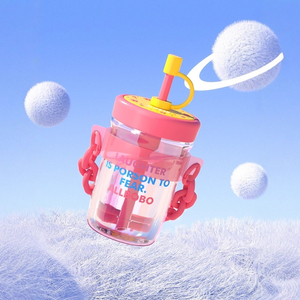Tazza Estiva Creativa in Plastica per Acqua e Caffè per Ragazze, Portatile, Colori Macaron per Bambini e Studenti con Cannucce - Product Image 3