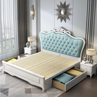 Nuevo estilo europeo de lujo cama dormitorio principal moderno Simple princesa doble cama niña boda cama niños habitación muebles conjunto