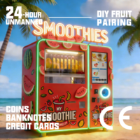 Mesin Penjual Smoothie Buah Otomatis Penuh, Pembuat Smoothie Tanpa Awak 24 Jam Dengan Logo LED Kustom Sistem Manajemen Cloud