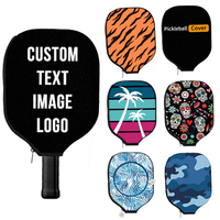 Logo personnalisé coloré Pickleball couverture raquette manchon sac en cuir Pu néoprène Pickleball pagaie couverture accessoires sac
