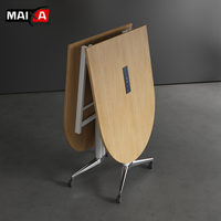 Table de réunion pliante extensible en bois de qualité supérieure - Design minimaliste moderne avec roulettes et port de charge USB