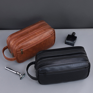 Trousse de Toilette de Voyage en <span class=keywords><strong>Cuir</strong></span> Personnalisée pour <span class=keywords><strong>Homme</strong></span> avec Logo, Trousse de Rasage et de Maquillage - Product Image 5
