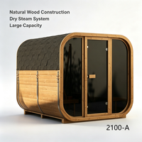 Cabine de sauna à vapeur sèche grande capacité pour 8 personnes, 2100x2400x2100mm, en bois de cèdre/hemlock/épicéa, pour hôtels, gymnases, centres de bien-être