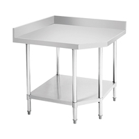 Table de travail en acier inoxydable pour usage commercial, double niveau, plan de travail de préparation de cuisine avec étagère inférieure