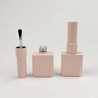 Soins des ongles personnalisés en usine 13.5ml Vernis à ongles simple Bouteille vide en verre rose avec capuchon et brosse Type d'étanchéité